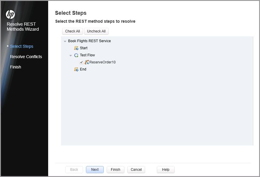 Lesson 7: Create and Run API tests of REST services b. Click on the alert text. The Resolve REST Methods wizard opens: c.