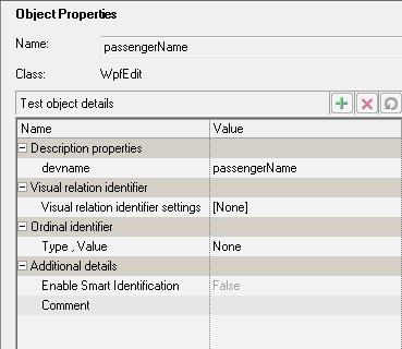 Create and running automated GUI tests b. Record the following properties for the object: o o Name: passengername Class: WpfEdit c. Follow the same process for the ORDER object. 5.