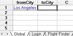 In the Data pane, enter the following in the Data pane for the fromcity parameter: Row Value 2 Denver 3 Frankfurt 4 London 4. Create a 