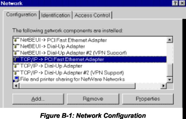 Appendix B Windows TCP/IP Setup Overview TCP/IP Settings If using the default Load Balancer settings, and the default Windows 95/98/ME/2000 TCP/IP settings, no changes need to be made.