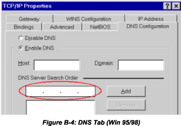 On the DNS Configuration tab, ensure Enable DNS is selected.