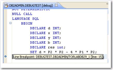 USING RAPID SQL DEVELOPER DEBUGGER > SETTING BREAKPOINTS Setting Breakpoints A breakpoint is a placeholder within code undergoing the debug process that notifies it to temporarily suspend execution.