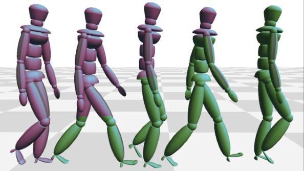 Motion Blending Given two motions, say walking and running, how does one transition from walking to running?