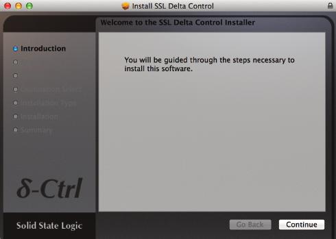 δ-ctrl Single Plug-in (Macintosh) Open the disk image and mount the SSL Delta Control