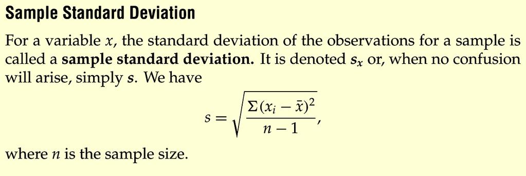 Is Sample Standard Deviation a statistic?