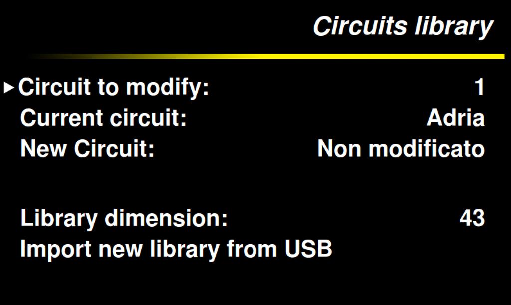 Similarly it is possible to load a circuit list by using a USB flash drive, replacing the circuits stored in Chrome.