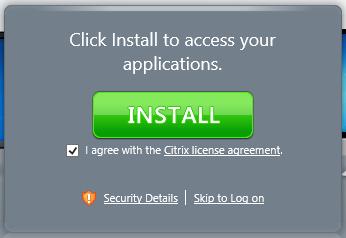 *Note* - If you are automatically redirected to your list of applications, an approved Citrix client