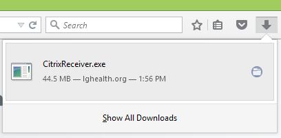 X. Once the download is complete, right-click on the executable in this window, then Open: XI.