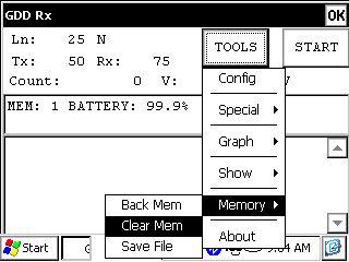 5.5.2 Clear Mem The Clear Mem option is used to clear all the readings into the memory. 1.