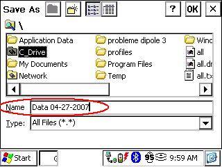 5.5.3 Save File The Save File option is used to save the readings into a file. 1.