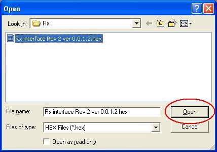 10. Select the new version of the CPU software (.