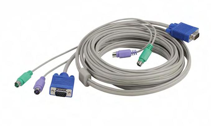 E KVM KVM Hydra Cables Tangle-proof, single-cable design combines monitor, keyboard and mouse cables
