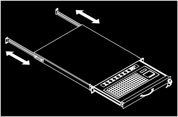 Figure 2: Aligning the rear L-brackets to a suitable length for the rack.