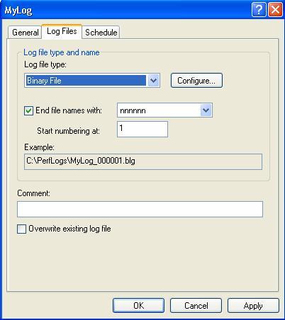 CLIENT OPERATING SYSTEM 6. In Add Counters dialog box, select counter you want to log 5.