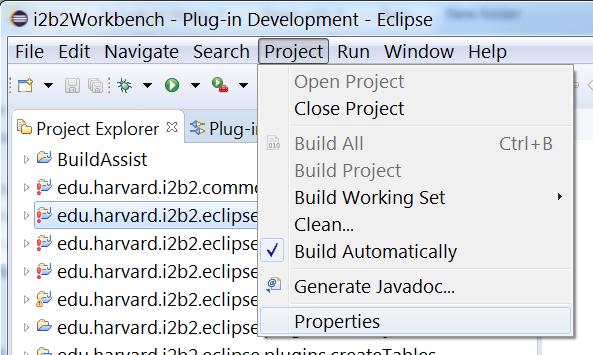 In the Eclipse workbench locate the project called edu.harvard.i2b2.eclipse. 2.