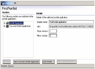 WebSphere Portal ToolKit Portlet creation and customization IBM portlet API and JSR 168 portlet API support.
