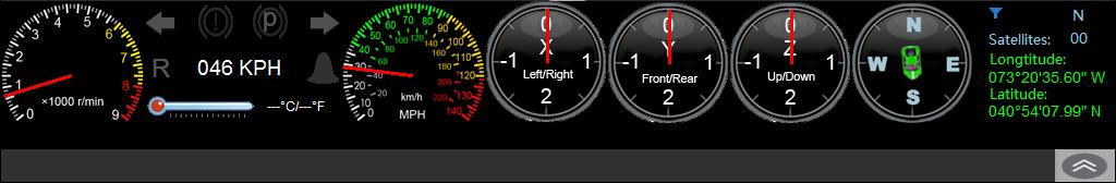 1. Click to show the Sensor-In panel. You can check the braking, turning left/right, reversing and other information.