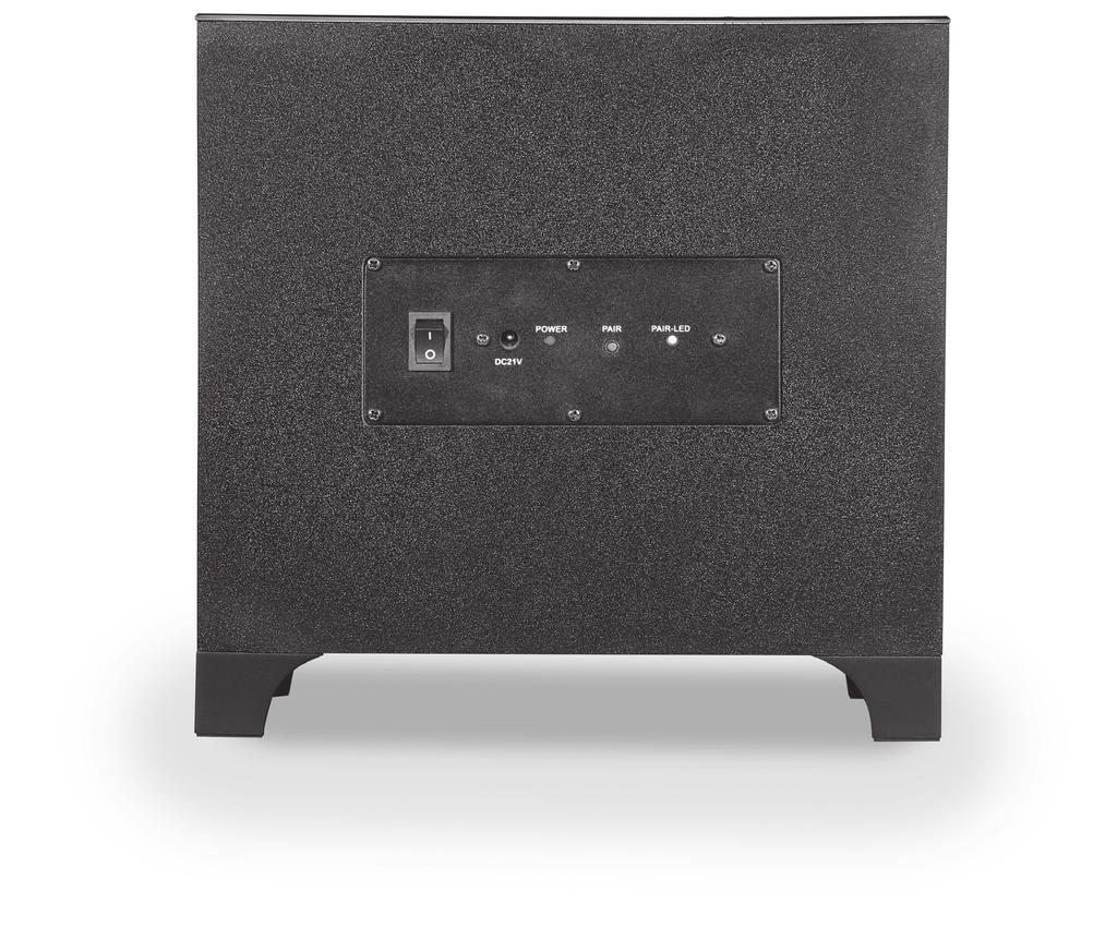 Digital Input Subwoofer Rear Panel I/O button: Power ON/OFF Power Adapter Input Pairing Button PAIR Button: Press PAIR button for 5 seconds to connect with