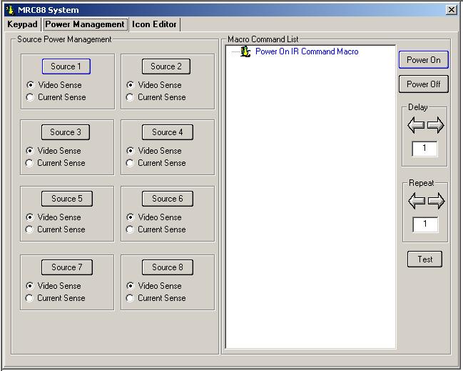Page: 56 Model MRC88m / MRAUDIO8x8m (BASIC) 1. Select the POWER MANAGEMENT tab in the MRC88m Systems window. 2.