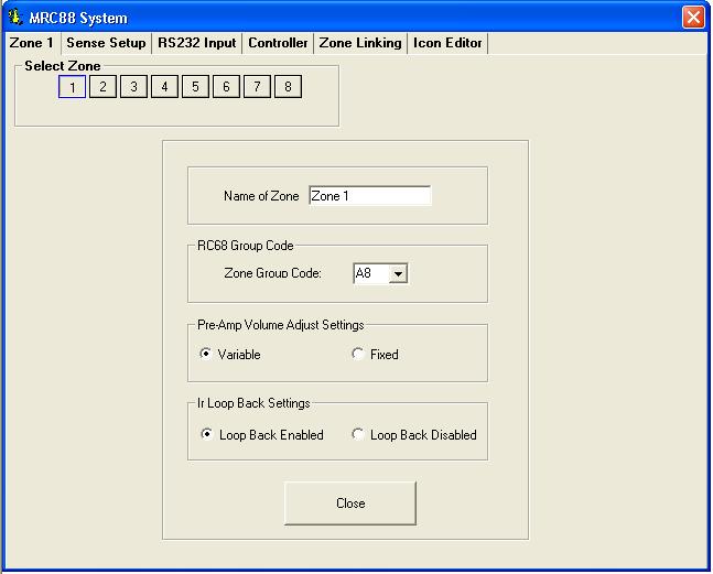 Model MRC88m / MRAUDIO8x8m Page: 59 ZONE OPTIONS CONFIGURATION In BASIC mode, the system is configured as a whole and most features are fixed to the default settings.