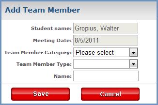Add Meeting Team Members NOTE: Acuity 504 automatically adds default Team Members to meetings. These Team Members include Administrator, Parents, Regular Education Teacher and 504 Coordinator.