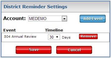 Reminder Management Administrators can add and manage district reminders by