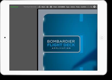 When the setting is turned on the application displays the new application menu in Bombardier Flight Deck 2.0.