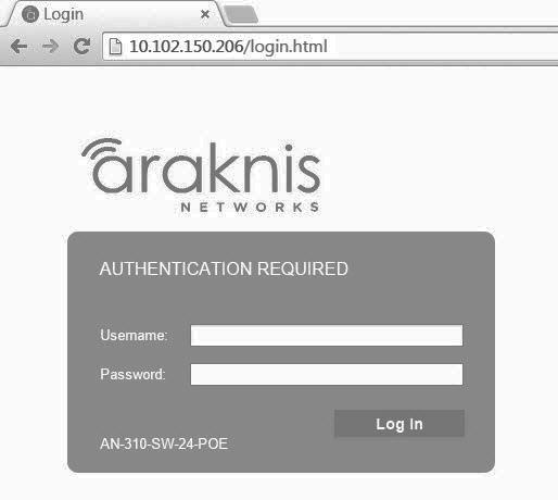 Araknis Networks 210 Series Websmart Network Switches Step 7: Log into Web Interface A In the OvrC