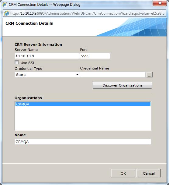 connection to a CRM instance, and then define how the