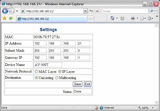 7. Advanced Setup This section is useful to upgrade firmware and to assign IP address for KV-900T and KV-900R.