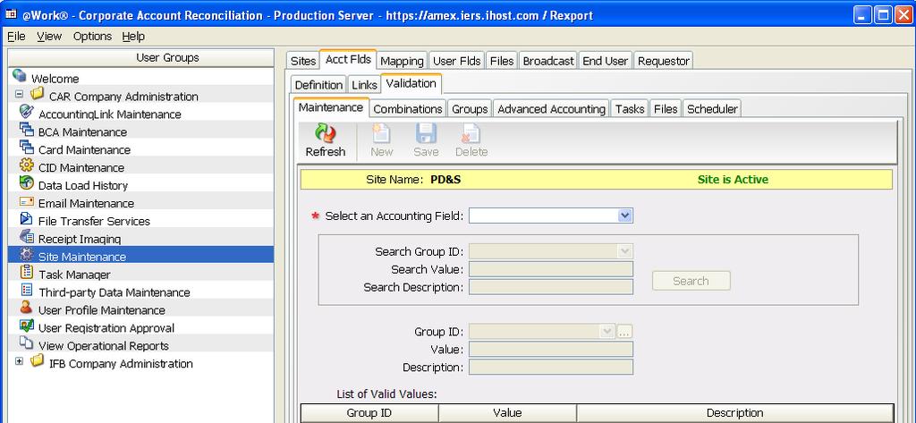 While most clients choose to update validation codes automatically, you can manually add or delete single and combination values in your tables.
