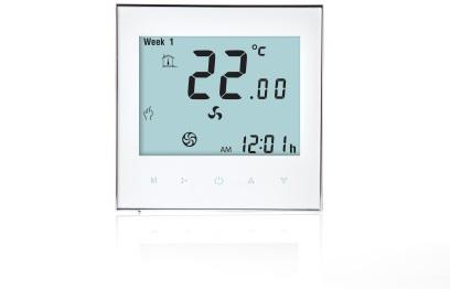 Thermostats TRB Thermostats DESCRIPTION TRB digital programmable thermostats for fan control and temperature setting come in various versions: 2-pipe/4-pipe, 2-wired or 3-wired motorized Valve or