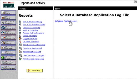 From the Select a Database Replication Log File area, click
