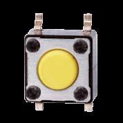Tact Switches ADTS6 + ADTSA6 Package size: 6mm Rating: 50mA 12VDC Operating forces: 100, 160, 260, 320 or 520 grams Terminals: PC ADTS2 Unsealed Package size: 12mm