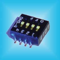 DHS 1/2 Pitch DIP switch Positions: 1-10 Rating: 100mA