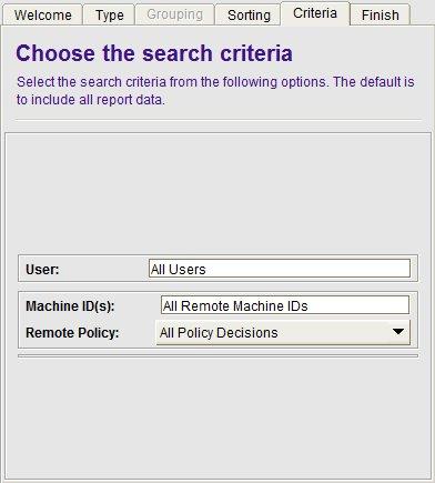 Search Criteria: Remote Sessions Report The following search criteria are available for the Remote Sessions report. Figure 3.