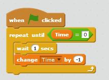 We also need to create a Timer to set a time limit for our game. We will repeat the steps above. To create the counter we will do the following: 1. Click on the sprite. 2. Click on the palette. 3.