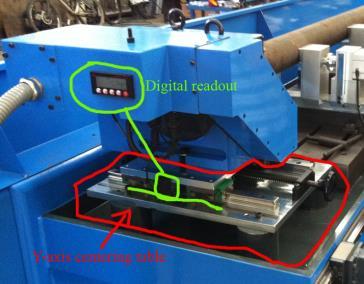 with digital read out and positioning wheel are extra) 12 Y-Axis sliding table