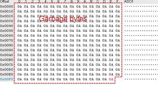 Figure 7: I2C Packet Example (All Garbage Bytes) 2.2.1.3.