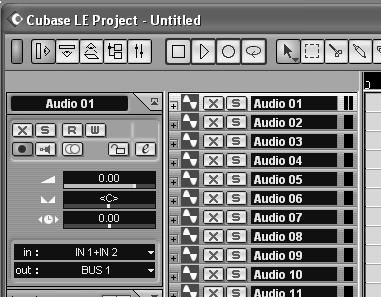 n Recorded Cubase LE data is stored as a "project file" for each song.