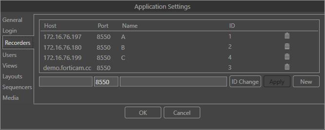 Adding a FortiRecorder NVR 1. Select the Settings button. 2.