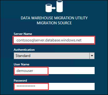Specify the Server name of the Azure SQL database server; this needs to be the