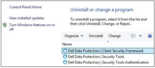 5 Uninstallation Tasks To uninstall DDP Security Tools, you must be at least a local Admin user. Uninstall DDP Security Tools You must uninstall the applications in this order: 1.