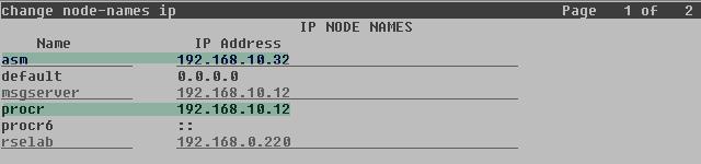 5.3. IP Node Names Use the change node-names ip command to verify that node names have been previously defined for the IP addresses