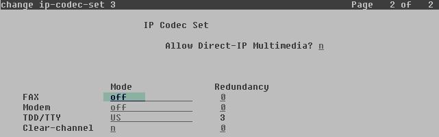 For the compliance test, ip-codec-set 3 was used for this purpose. The Axtel SIP Trunking Service supports codecs G.729B and G.