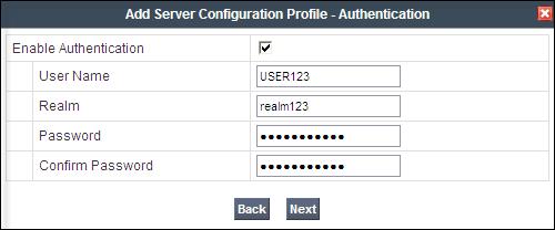 On the Add Server Configuration Profile, General Tab: Server Type: Select Trunk Server IP Address: 192.168.57.