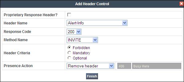Select the Response Headers tab. Select Add In Header Control (not shown).