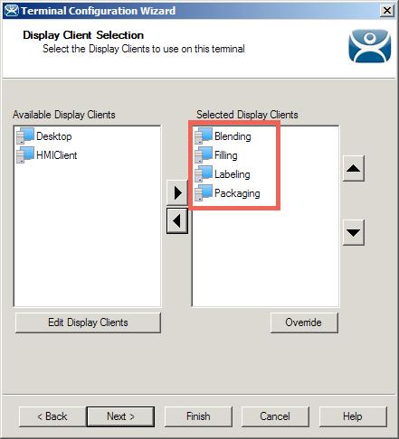 Apply Display Clients to Terminal and Enable Tiling 1. Click the Terminals icon from the ThinManager tree selector. 2.