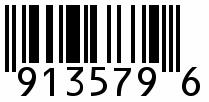 number 91357 Item number 00009 Since the manufacturer s number does not end in zero, the 6 digits of the UPC-E code are: First 5 characters of manufacturer s number 91357 Last character of the item