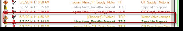 Return again to FactoryTalk View Studio and select the My Alarm Summary screen you created earlier. If it is not still running in test mode, on the Graphics toolbar, click Test Display button. 17.